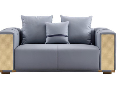 Luxus Wohnzimmer Sofa 2 Sitzer Polstersofa Blau Textil Sitz Design Couch Modern